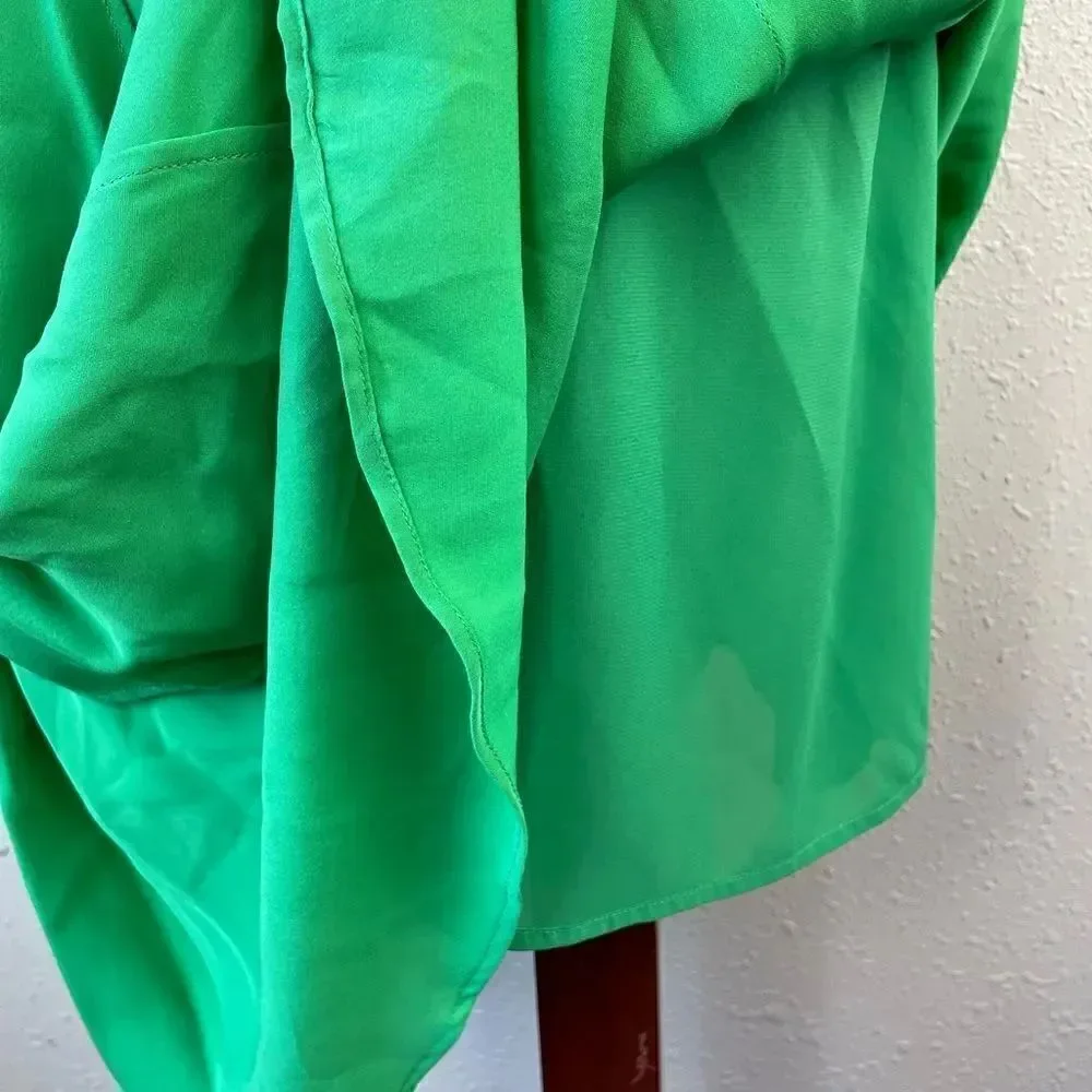 NWT Rebecca Minkoff Green Silk Midi Dress Size XS